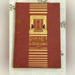 Iron men and their dogs by Ferdinand Fatrobe signed Xmas card by author 1941